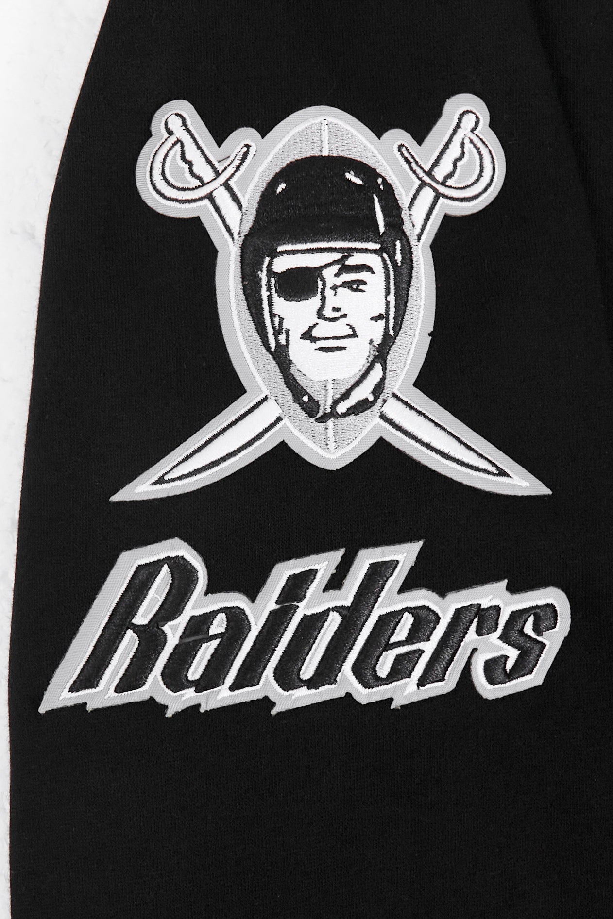 NFL LAS VEGAS RAIDERS RETRO CLASSIC BIG BOYS RIB FLEECE PULLOVER HOODIE (BLACK/GRAY) - Image 4