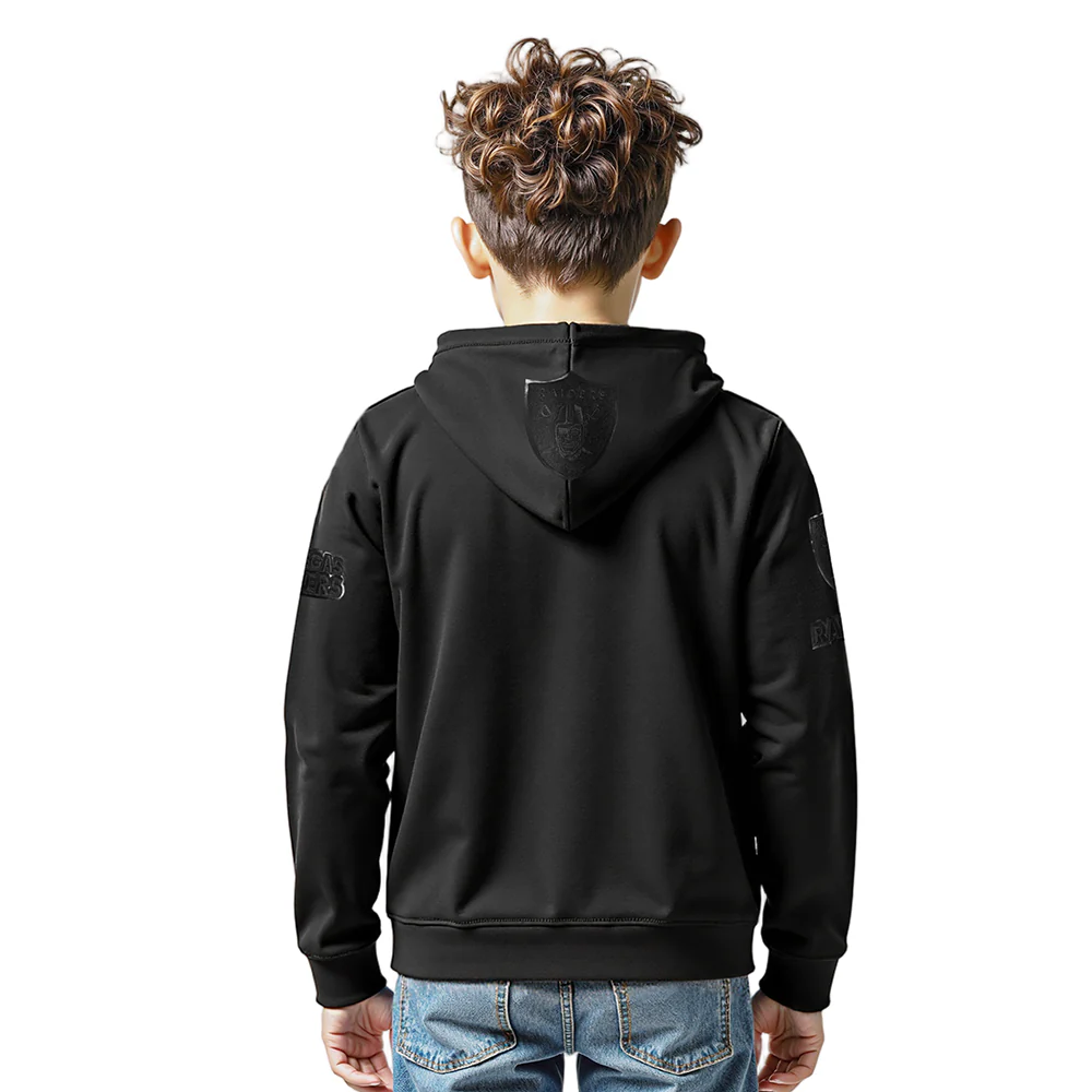 NFL LAS VEGAS RAIDERS CLASSIC 3BK BIG BOY'S FLEECE PO HOODIE (BLACK) - Image 2