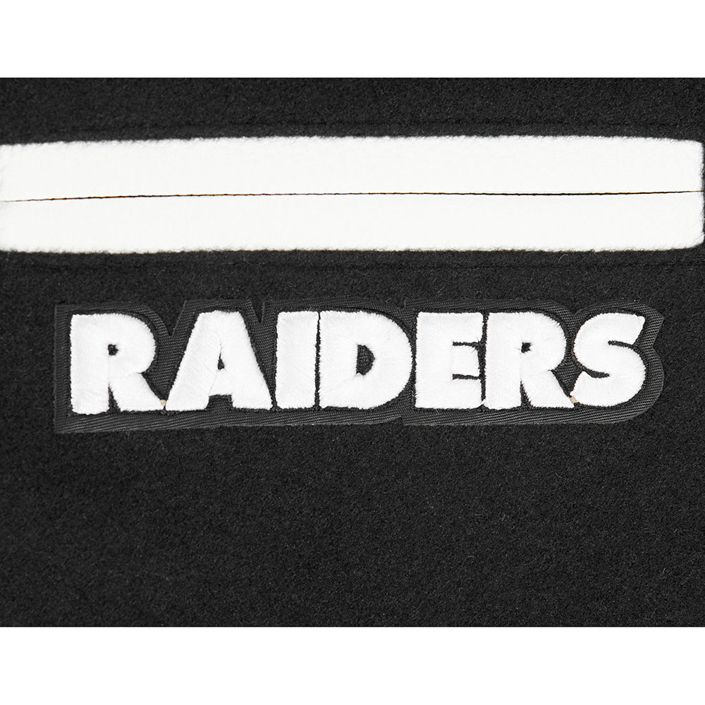 NFL LAS VEGAS RAIDERS CLASSIC BIG BOYS WOOL VARSITY JACKET (BLACK/WHITE) - Image 5