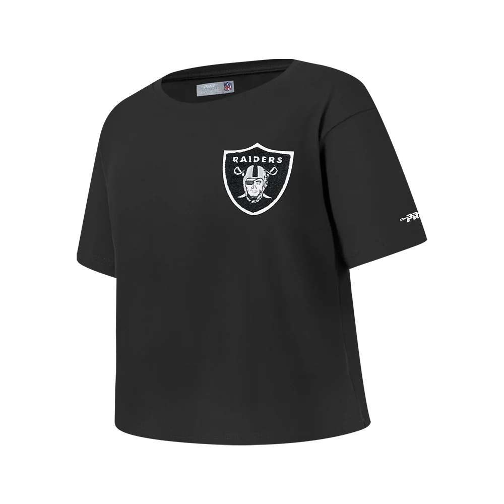 NFL LAS VEGAS RAIDERS CLASSIC BIG GIRL'S SS BOXY TEE (BLACK) - Image 3