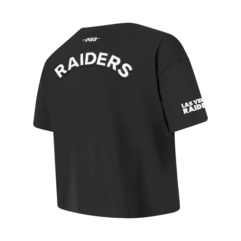 NFL LAS VEGAS RAIDERS CLASSIC BIG GIRL'S SS BOXY TEE (BLACK) - Image 4