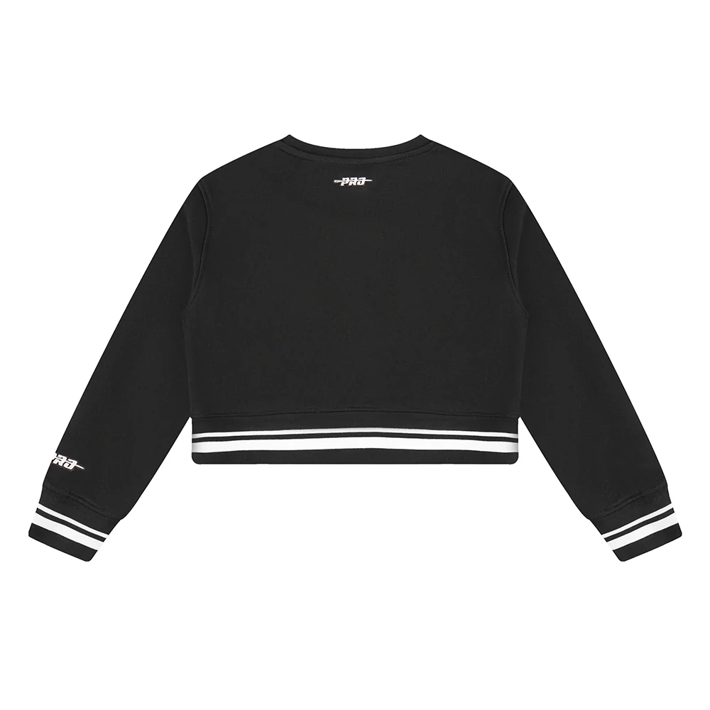 NFL LAS VEGAS RAIDERS RETRO CLASSIC BIG GIRLS RIB FLEECE CREWNECK (BLACK/GRAY) - Image 4