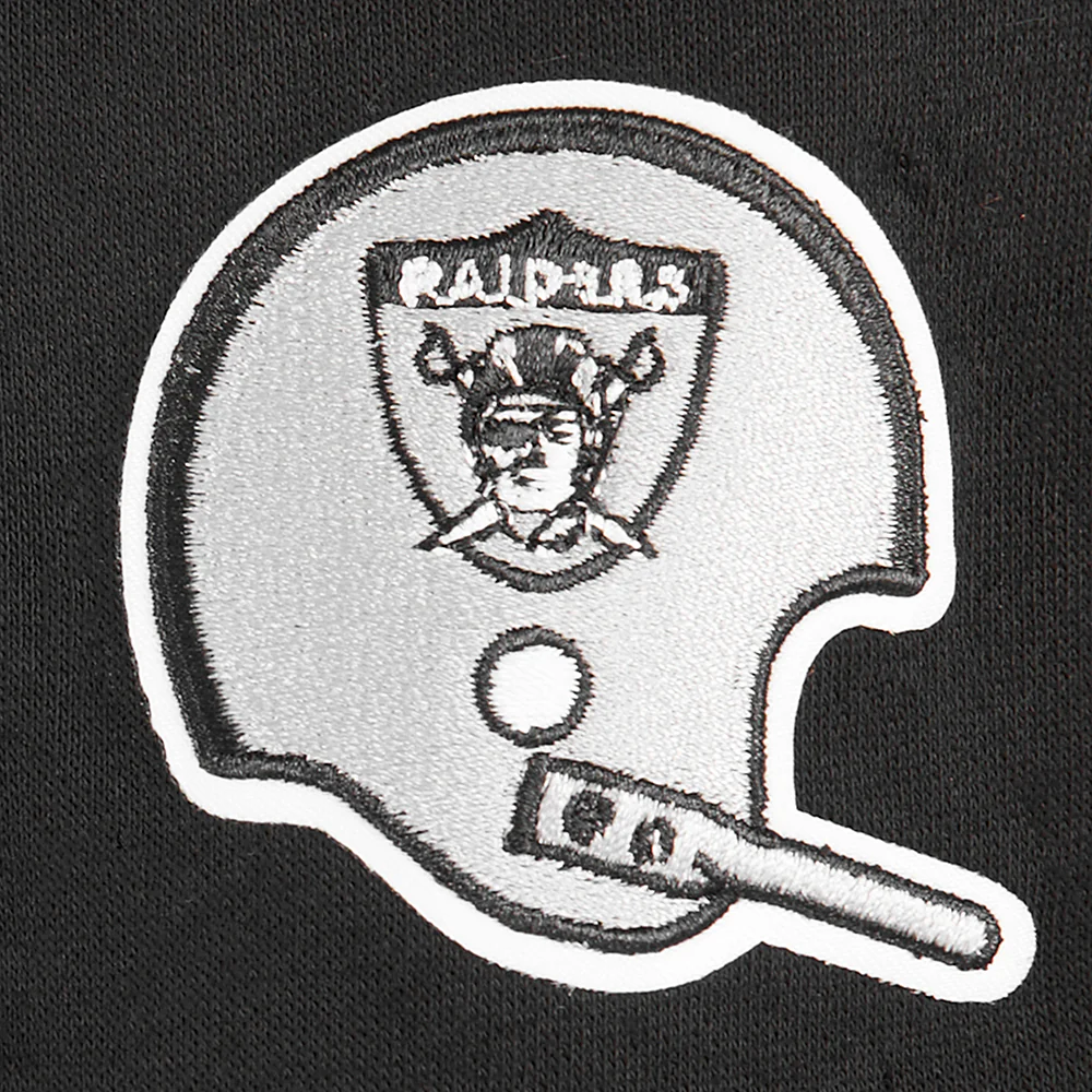 NFL LAS VEGAS RAIDERS RETRO CLASSIC BIG GIRLS RIB FLEECE CREWNECK (BLACK/GRAY) - Image 5