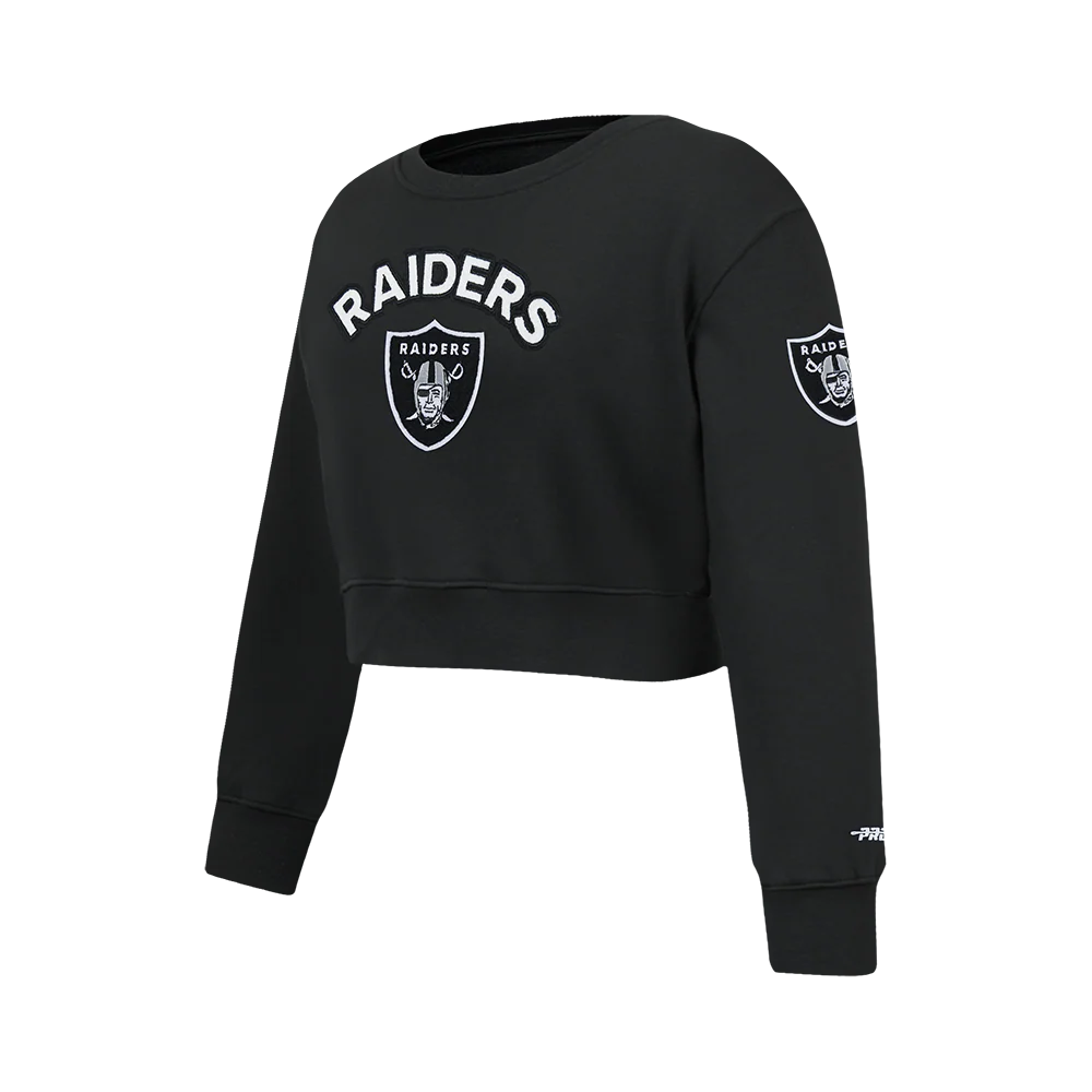 NFL LAS VEGAS RAIDERS CLASSIC BIG GIRL'S FLEECE CREWNECK (BLACK) - Image 3