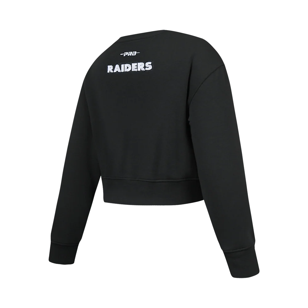 NFL LAS VEGAS RAIDERS CLASSIC BIG GIRL'S FLEECE CREWNECK (BLACK) - Image 4