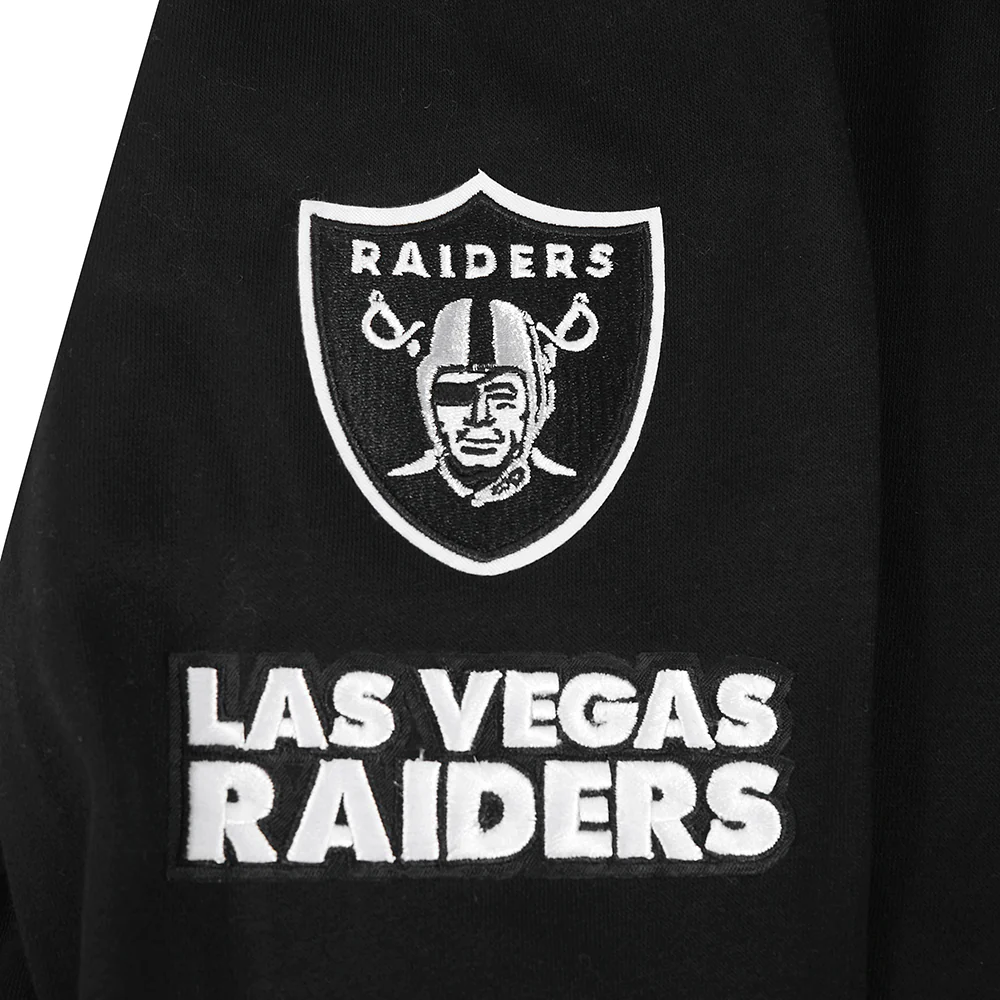 NFL LAS VEGAS RAIDERS CLASSIC BIG GIRL'S FLEECE FULL ZIP HOODIE (BLACK) - Image 5