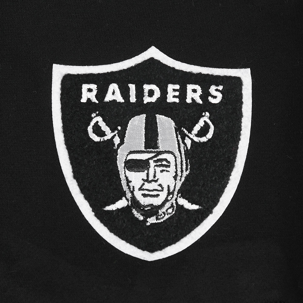 NFL LAS VEGAS RAIDERS CLASSIC BIG GIRL'S FLEECE FULL ZIP HOODIE (BLACK) - Image 7