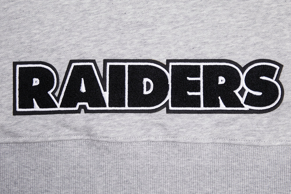 NFL LAS VEGAS RAIDERS CLASSIC WOMEN'S CROPPED PULLOVER HOODIE (HEATHER GREY) - Image 5