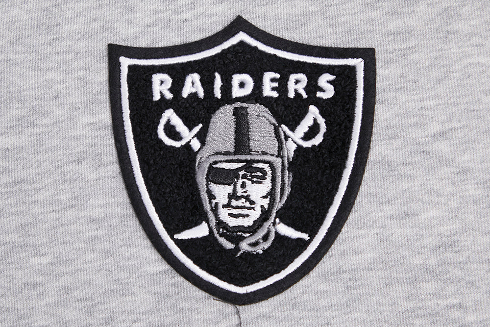 NFL LAS VEGAS RAIDERS CLASSIC WOMEN'S CROPPED PULLOVER HOODIE (HEATHER GREY) - Image 6