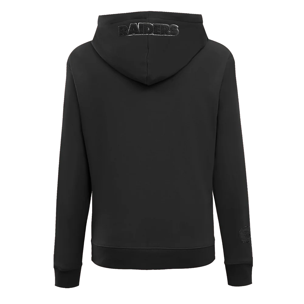 NFL OAKLAND RAIDERS TRIPLE BLACK WOMEN'S PULLOVER HOODIE (TRIPLE BLACK) - Image 2