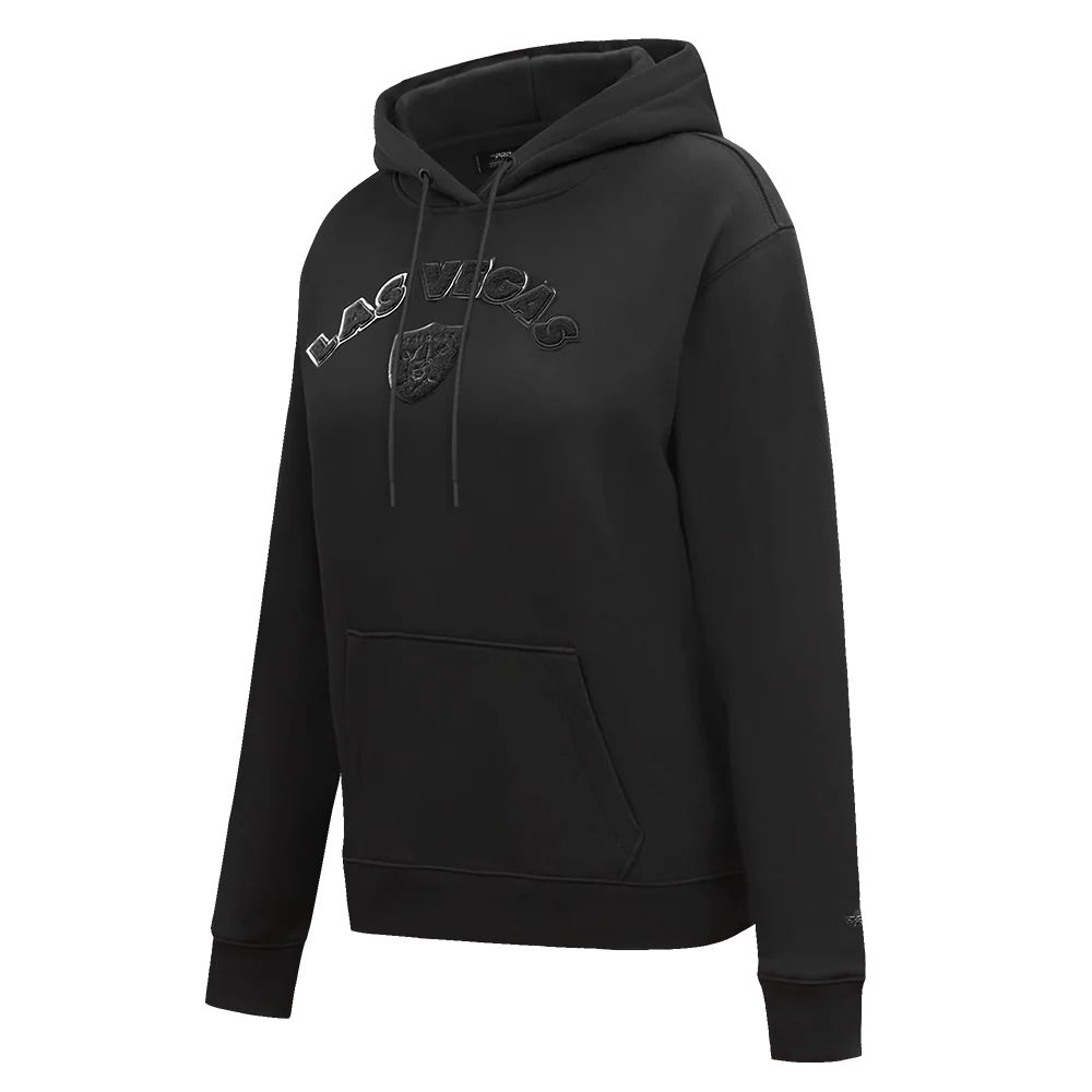NFL OAKLAND RAIDERS TRIPLE BLACK WOMEN'S PULLOVER HOODIE (TRIPLE BLACK) - Image 3