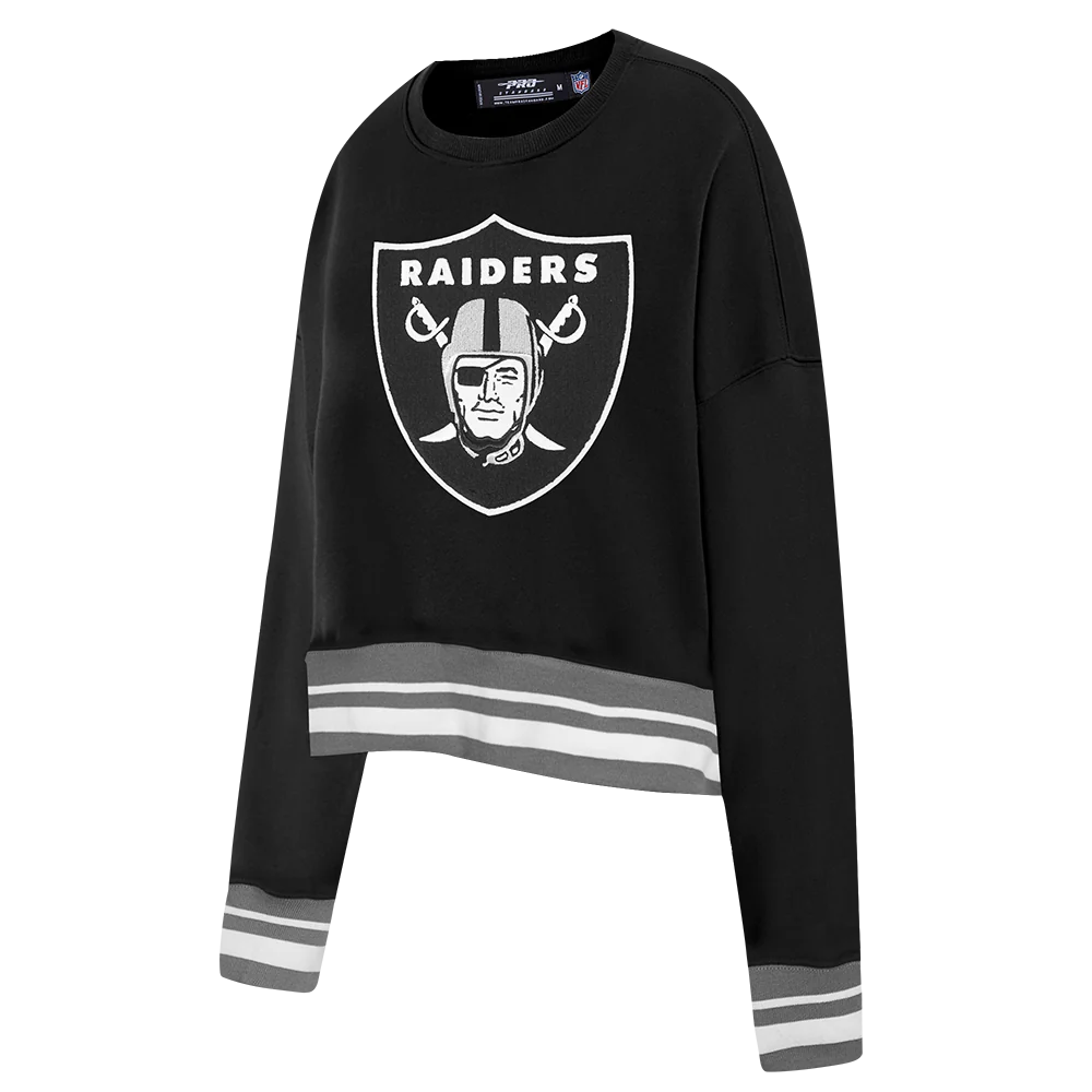 NFL LAS VEGAS RAIDERS MASHUP WOMEN'S RIB CREWNECK (BLACK/GRAY) - Image 2