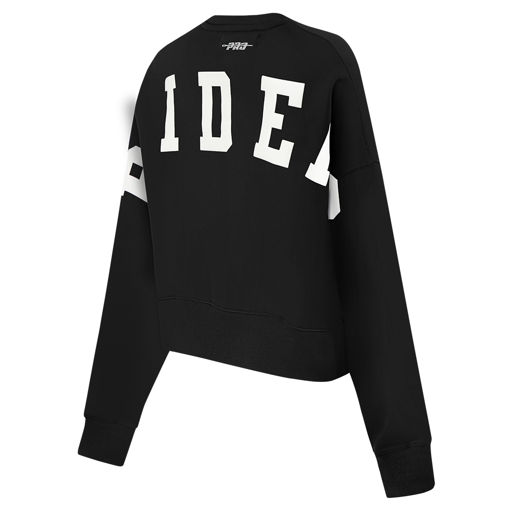 NFL LAS VEGAS RAIDERS WINGSPAN WOMEN'S FLEECE CREWNECK (BLACK) - Image 6