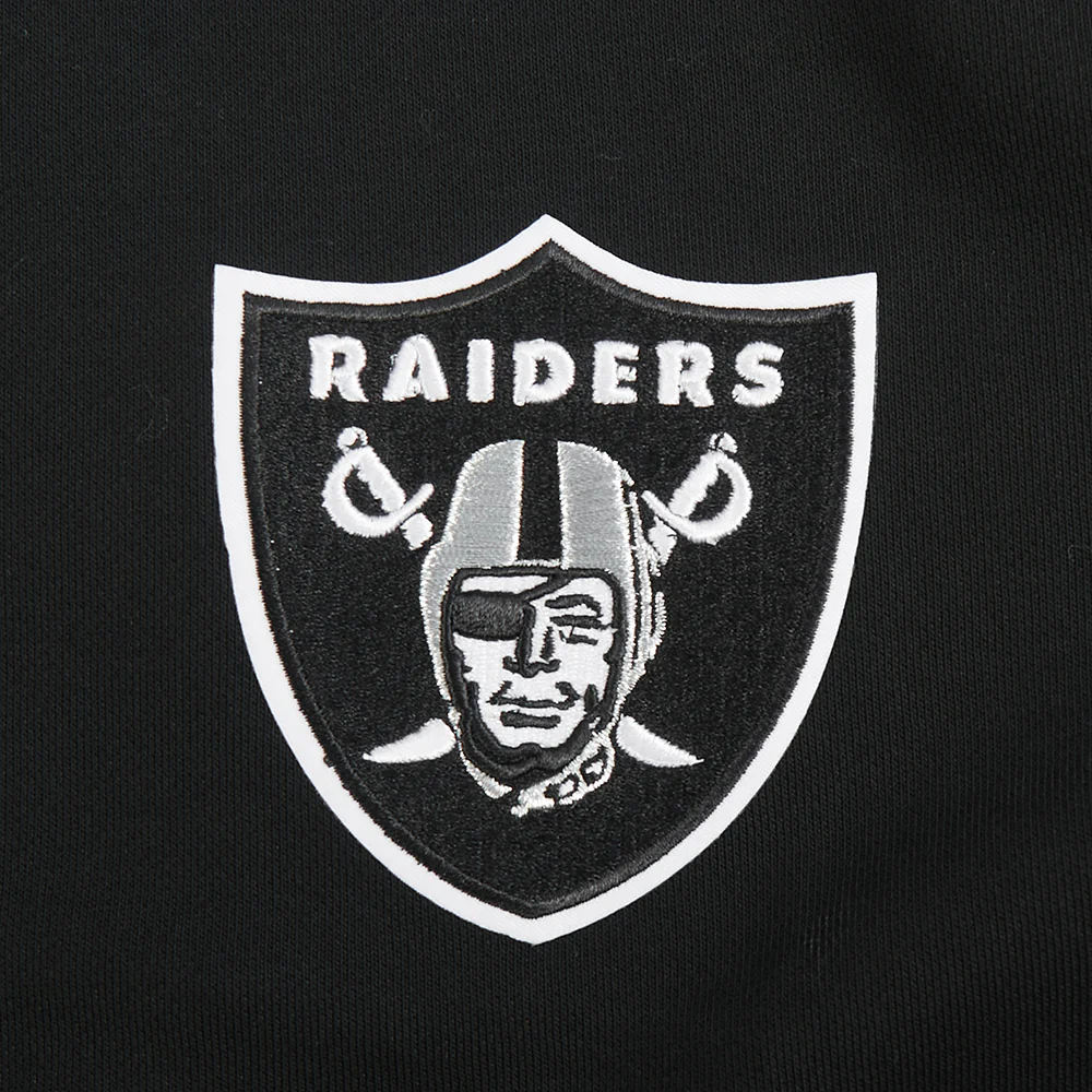 NFL LAS VEGAS RAIDERS WINGSPAN WOMEN'S FLEECE CREWNECK (BLACK) - Image 8