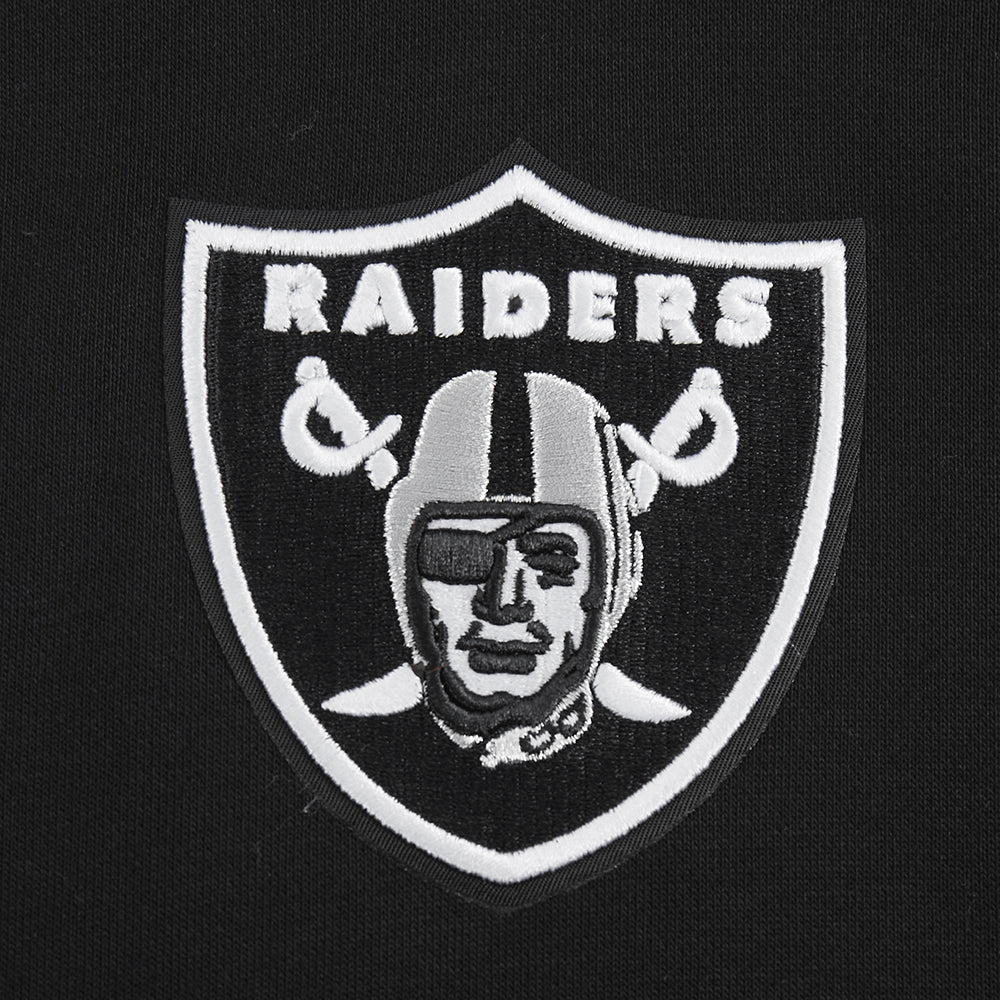 NFL LAS VEGAS RAIDERS WINGSPAN WOMEN'S FLC CROPPED PO HOODIE (BLACK) - Image 9