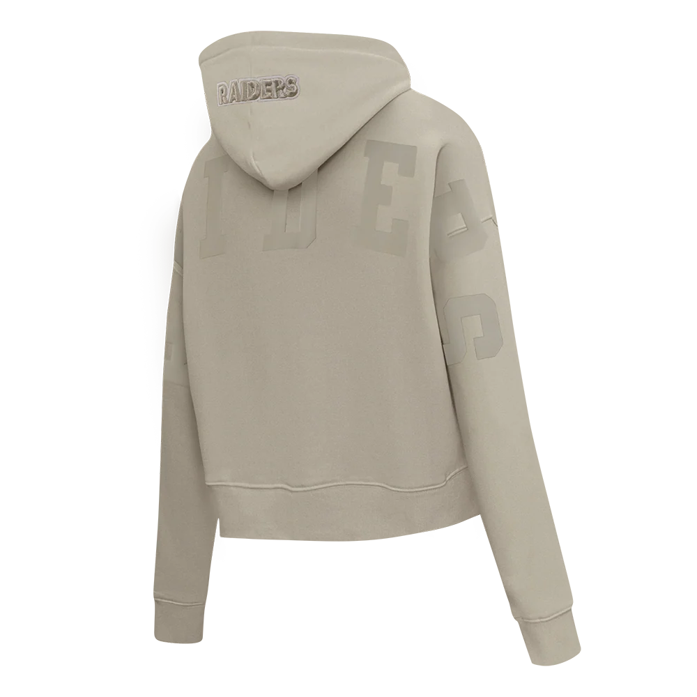 NFL LAS VEGAS RAIDERS WINGSPAN WOMEN'S FLC CROPPED PO HOODIE (TAUPE) - Image 6