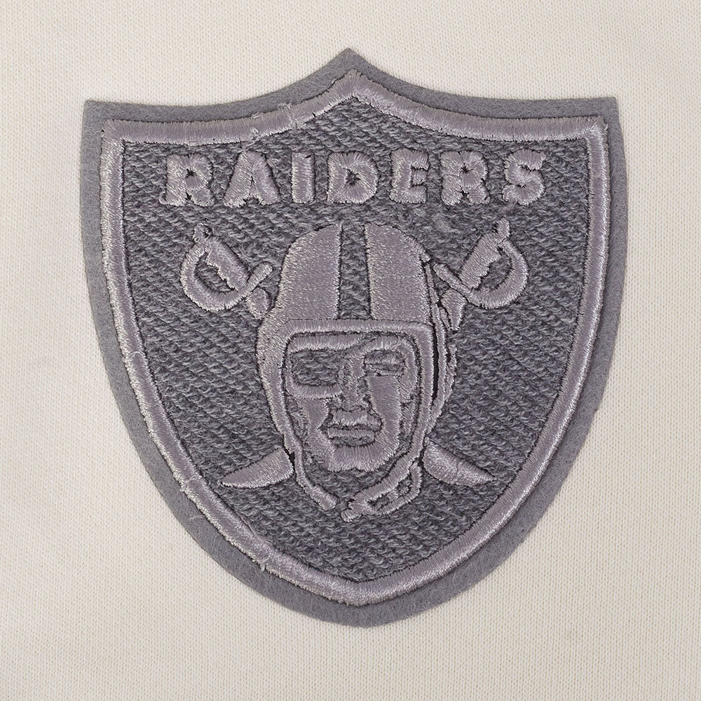 NFL LAS VEGAS RAIDERS REVERSE FRENCH TERRY WOMEN'S FLEECE CREWNECK (EGGSHELL) - Image 7