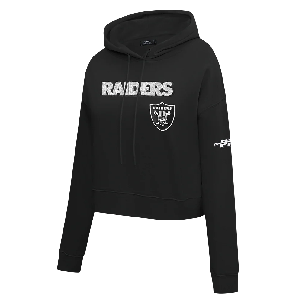 NFL LAS VEGAS RAIDERS GAME DAY CLASSICS WOMEN'S DK CROPPED PO HOODIE (BLACK) - Image 2