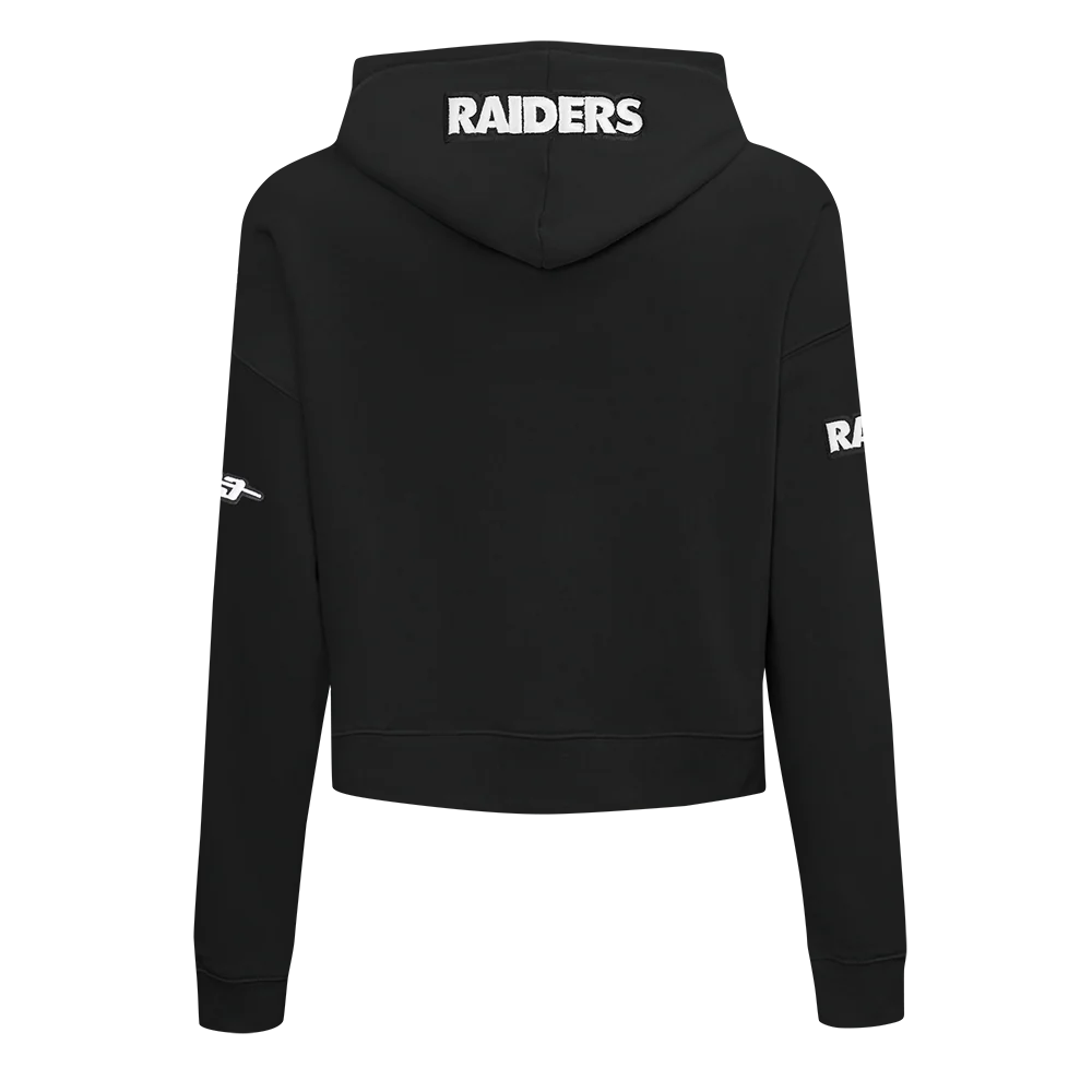 NFL LAS VEGAS RAIDERS GAME DAY CLASSICS WOMEN'S DK CROPPED PO HOODIE (BLACK) - Image 3