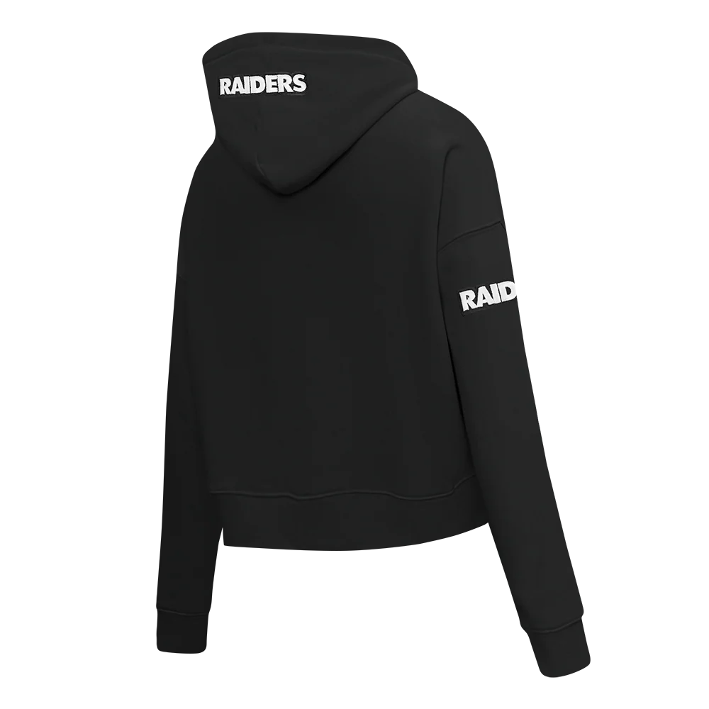 NFL LAS VEGAS RAIDERS GAME DAY CLASSICS WOMEN'S DK CROPPED PO HOODIE (BLACK) - Image 4