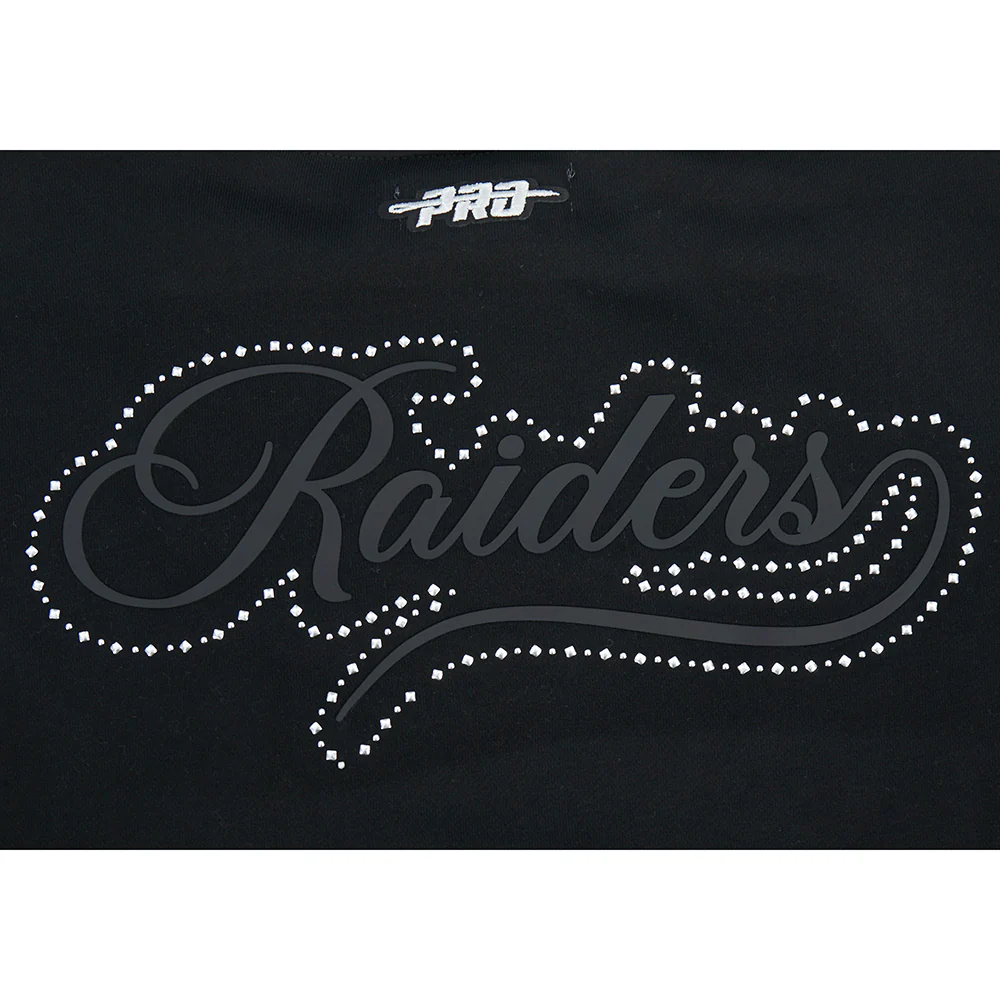 NFL LAS VEGAS RAIDERS RENEGADE WOMEN'S FLC CREWNECK (BLACK) - Image 6