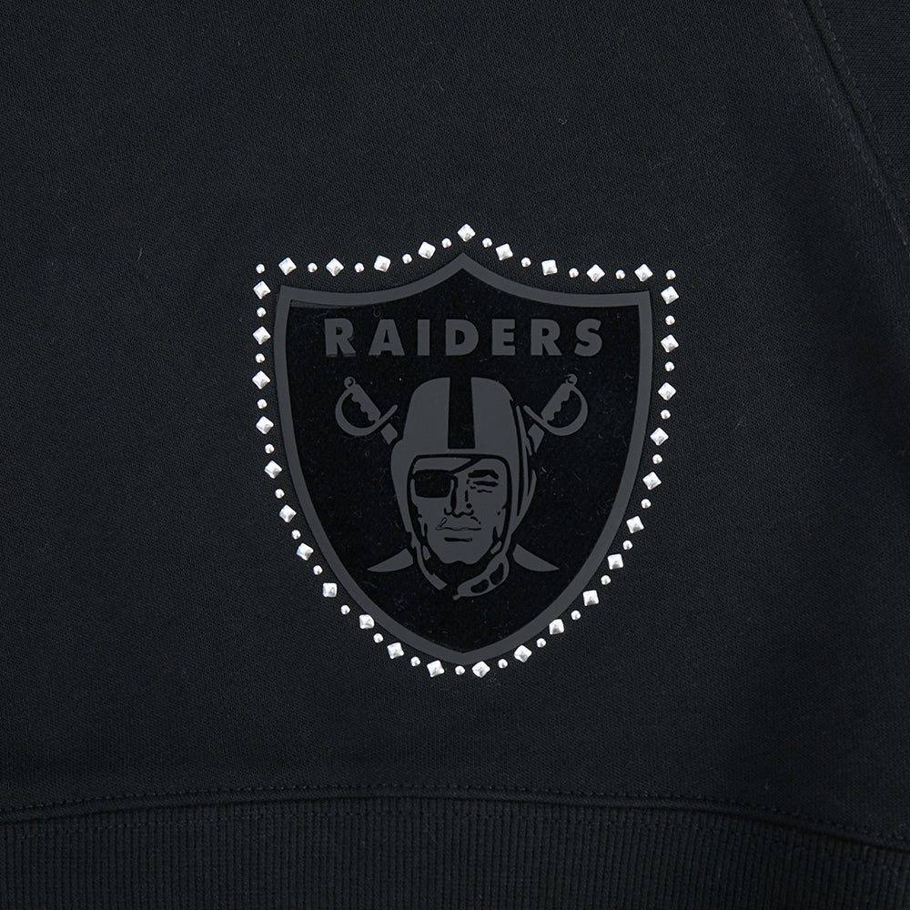 NFL LAS VEGAS RAIDERS RENEGADE WOMEN'S FLC CREWNECK (BLACK) - Image 7