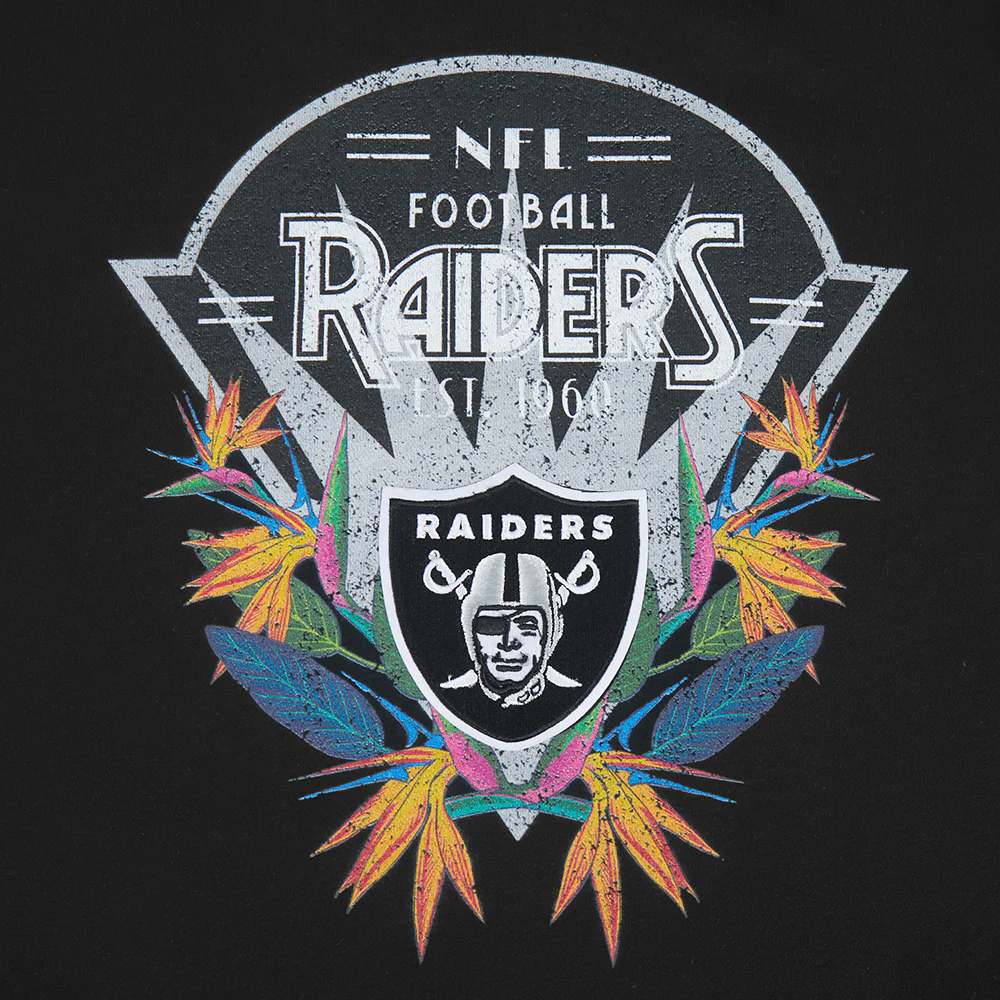 NFL LAS VEGAS RAIDERS PARADISE WOMEN'S CREWNECK SWEATSHIRT (BLACK) - Image 5