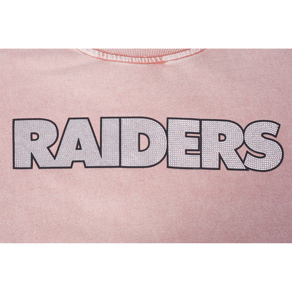 NFL LAS VEGAS RAIDERS WASHED JEWELS WOMEN'S CREWNECK SWEATSHIRT (WASHED MAUVE) - Image 6