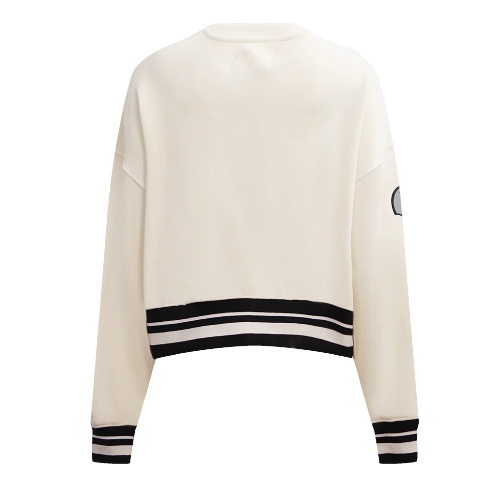 NFL OAKLAND RAIDERS RETRO CLASSIC WOMEN'S CREWNECK (EGGSHELL/ BLACK) - Image 4