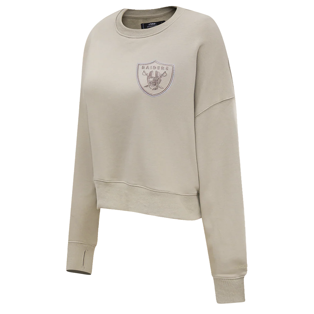 NFL LAS VEGAS RAIDERS NEUTRAL WOMEN'S CREWNECK (TAUPE) - Image 2