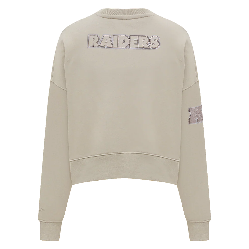 NFL LAS VEGAS RAIDERS NEUTRAL WOMEN'S CREWNECK (TAUPE) - Image 3