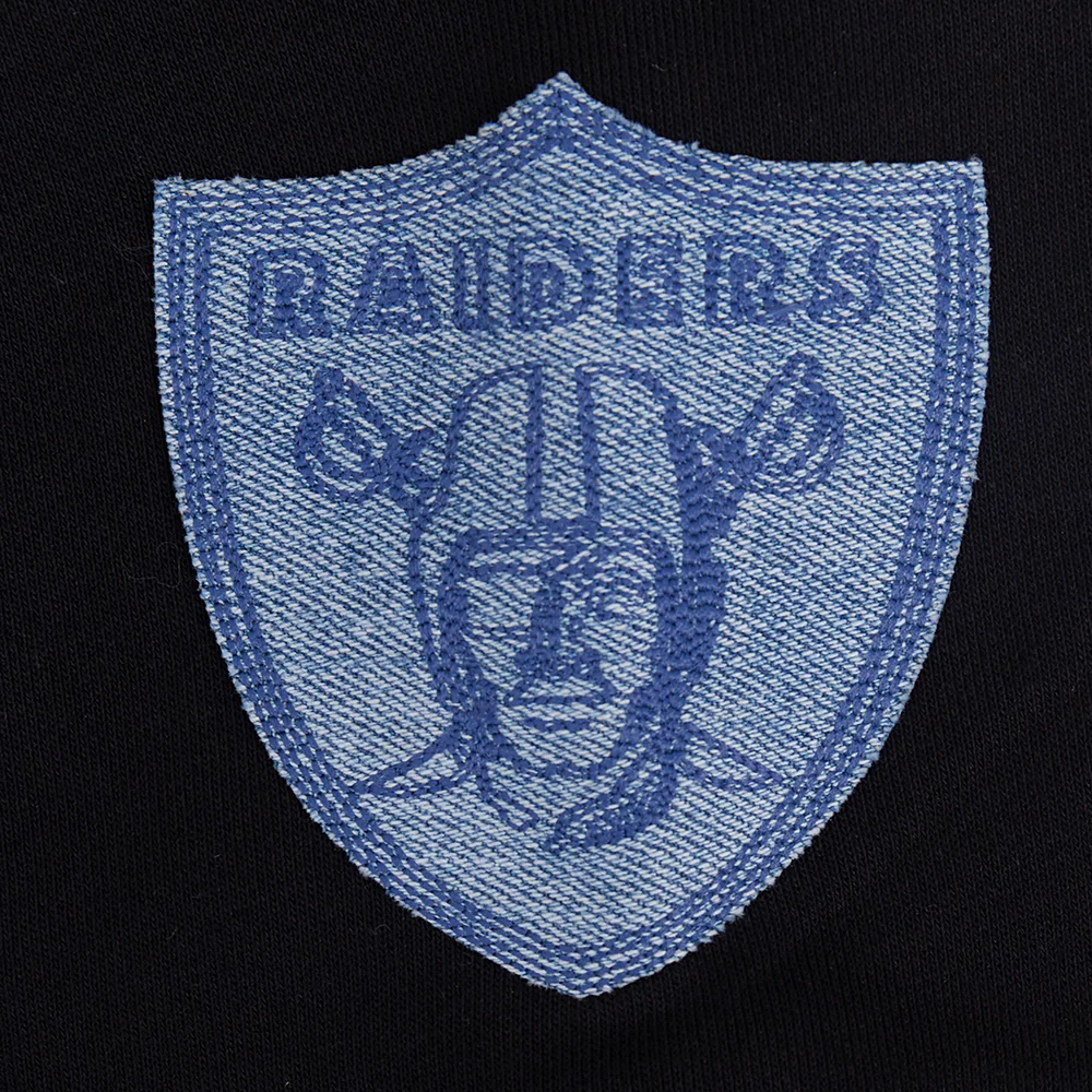 NFL LAS VEGAS RAIDERS VARSITY BLUES WOMEN'S CREWNECK (BLACK) - Image 5