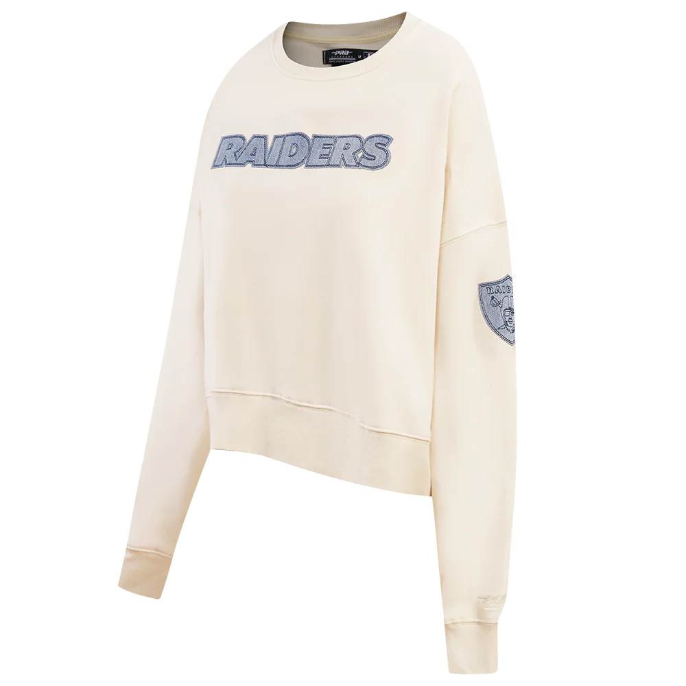 NFL LAS VEGAS RAIDERS VARSITY BLUES WOMEN'S CREWNECK (LINEN) - Image 3