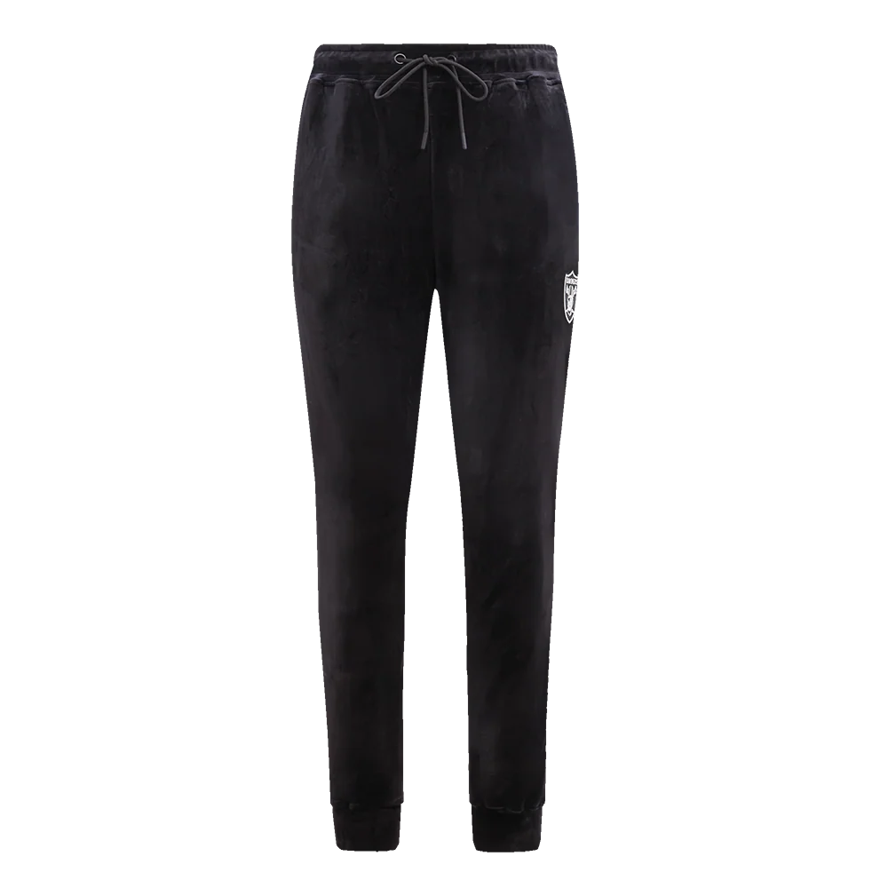 NFL LAS VEGAS RAIDERS CLASSIC WOMEN'S VELOUR JOGGER (BLACK) - Image 3