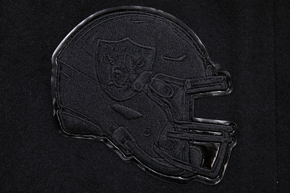 NFL LAS VEGAS RAIDERS TRIPLE BLACK WOOL WOMEN'S VARSITY JACKET (TRIPLE BLACK) - Image 6