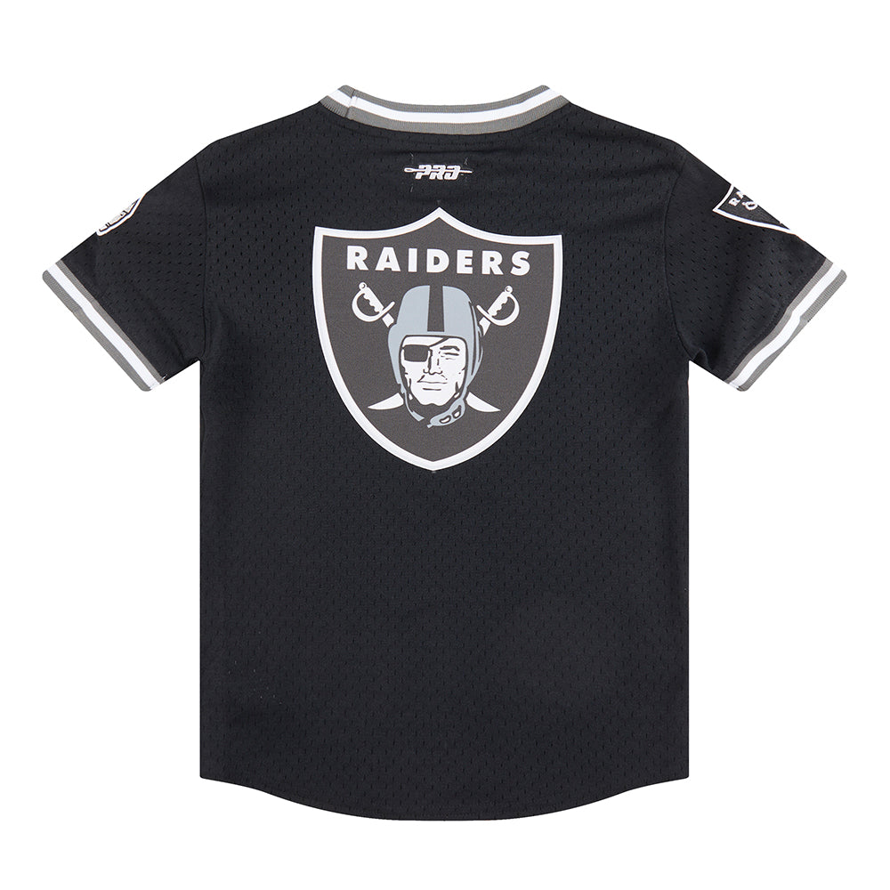 NFL LAS VEGAS RAIDERS CLASSIC LITTLE BOYS SHORT SLEEVE MESH TEE (BLACK/GRAY) - Image 15