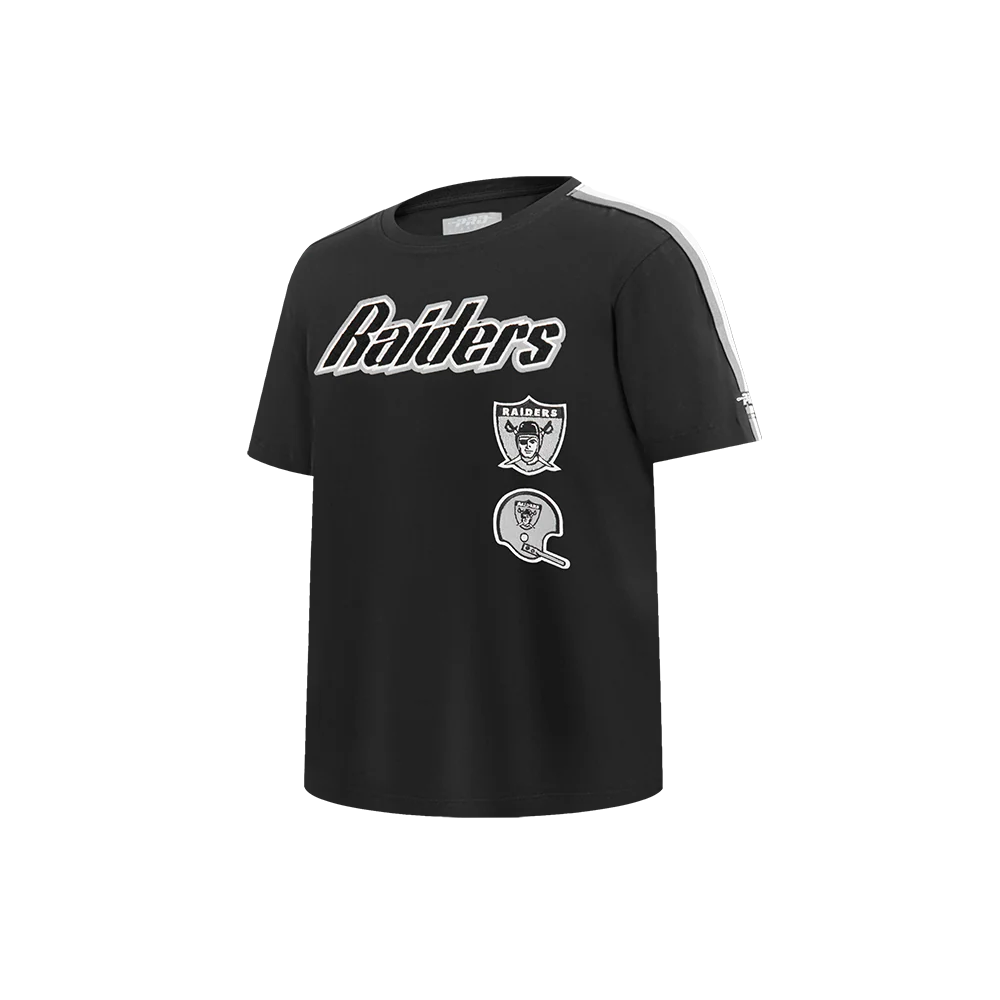 NFL LAS VEGAS RAIDERS RETRO CLASSIC LITTLE BOYS SHORT SLEEVE TAPING TEE (BLACK/GRAY) - Image 4
