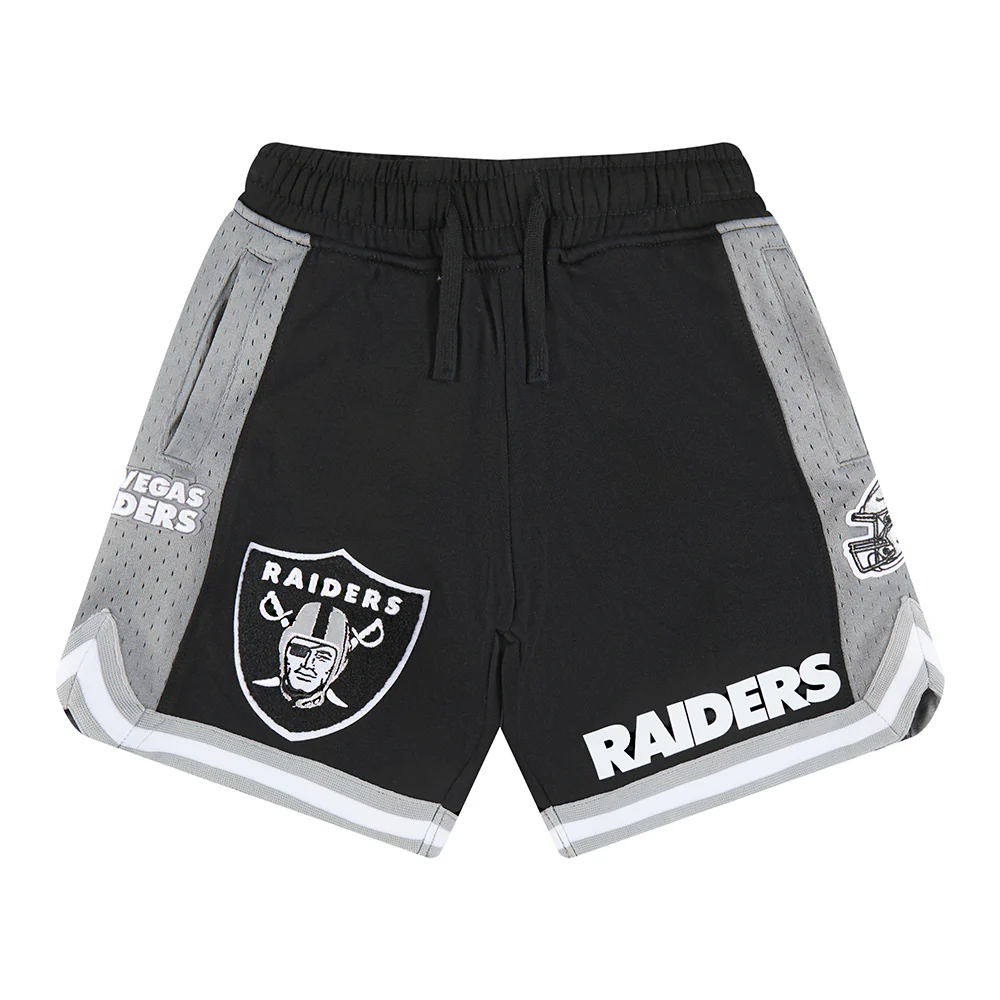 NFL LAS VEGAS RAIDERS CLASSIC LITTLE BOYS FLEECE 2.0 SHORT (BLACK/GRAY) - Image 13