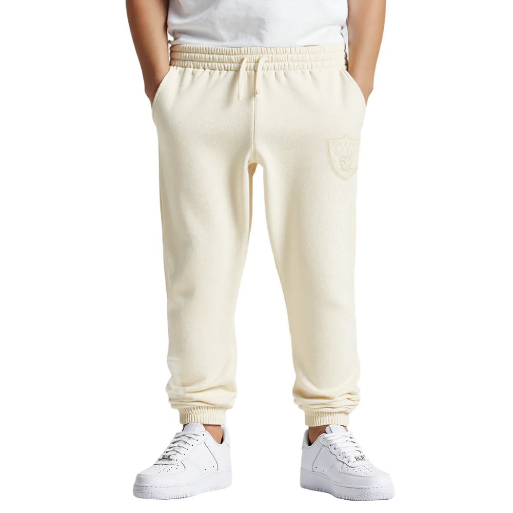 NFL LAS VEGAS RAIDERS NEUTRAL LITTLE BOYS FLEECE SWEATPANT (EGGSHELL) - Image 9
