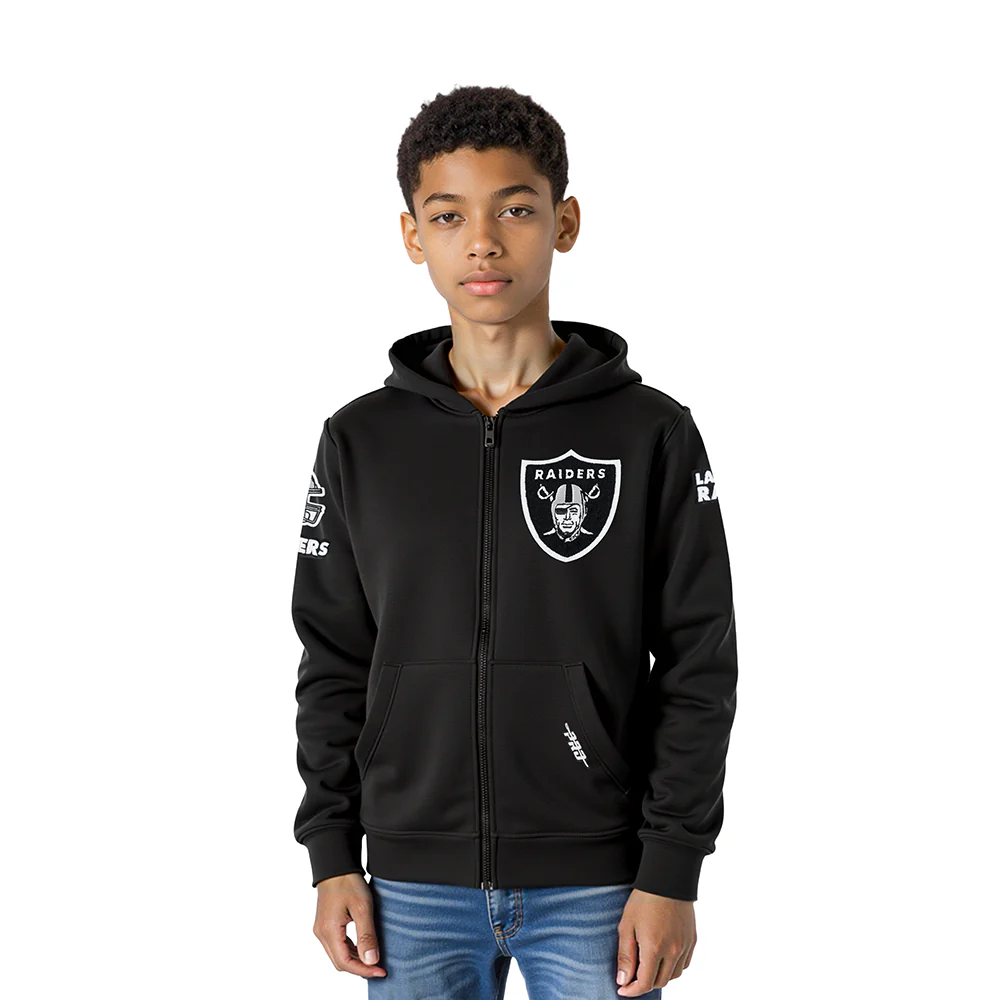 NFL LAS VEGAS RAIDERS CLASSIC LITTLE BOY'S FLC FZ HOODIE (BLACK)