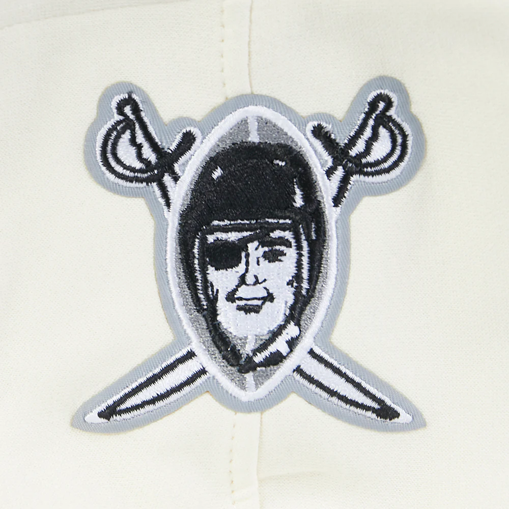 NFL LAS VEGAS RAIDERS RETRO CLASSICS LITTLE BOY'S RIB FLEECE PO HOODIE (EGGSHELL/ BLACK) - Image 5