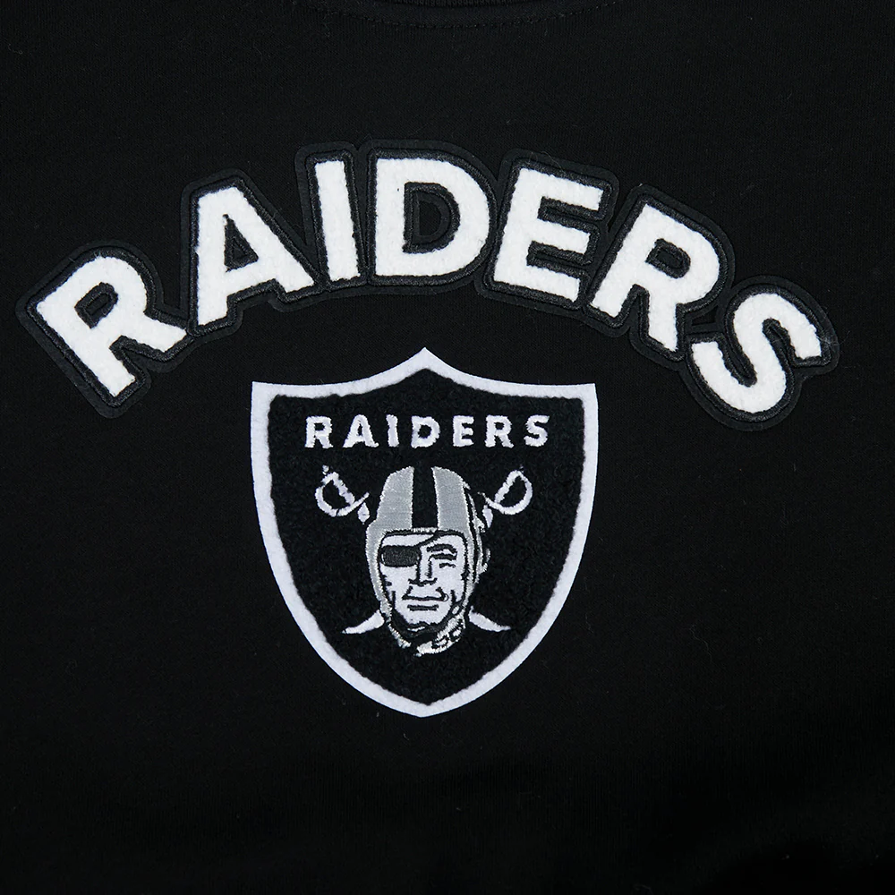 NFL LAS VEGAS RAIDERS CLASSIC LITTLE GIRL'S FLC CREWNECK (BLACK) - Image 7