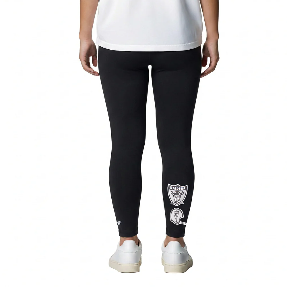 NFL LAS VEGAS RAIDERS RETRO CLASSIC LITTLE GIRLS LEGGING (BLACK) - Image 3