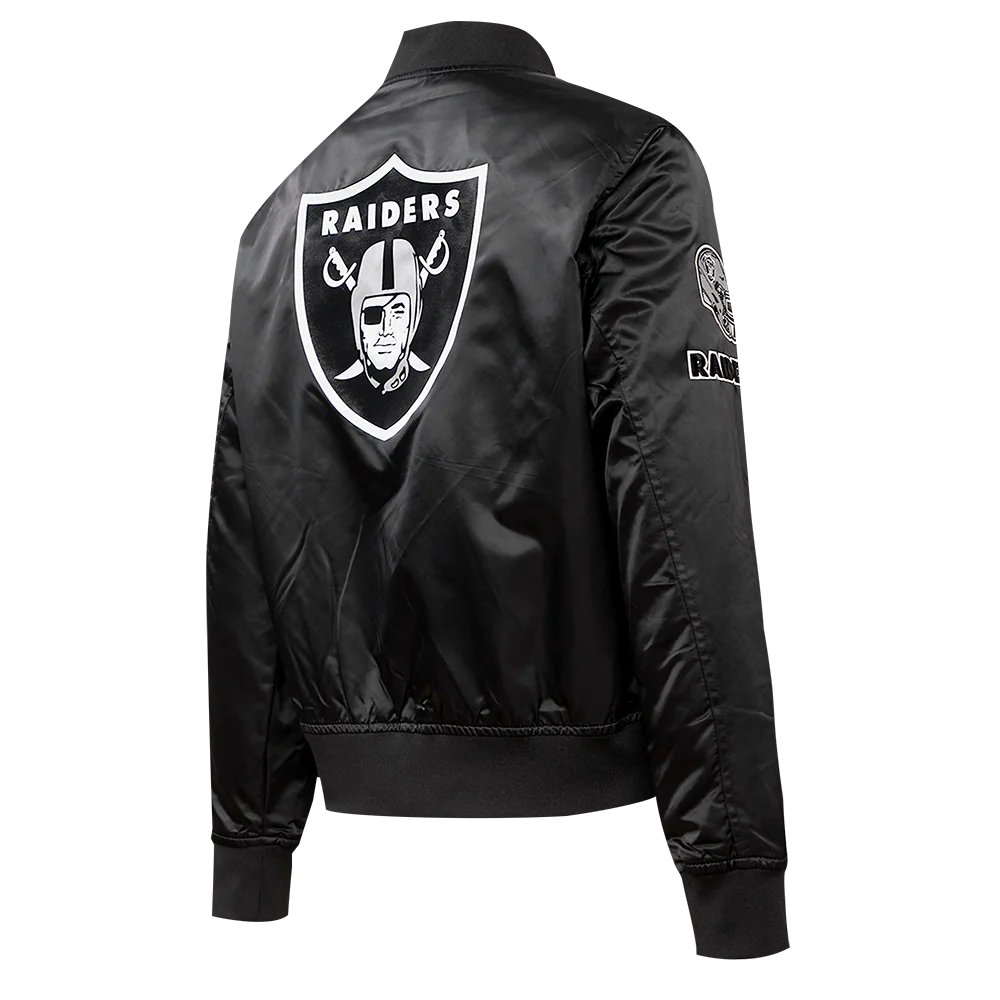 NFL LAS VEGAS RAIDERS CLASSIC WOMEN'S SATIN JACKET (BLACK) - Image 4