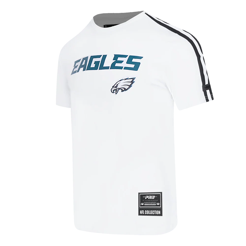 NFL PHILADELPHIA EAGLES CLASSIC MESH STRIPED MEN'S TEE (WHITE/BLACK) - Image 2