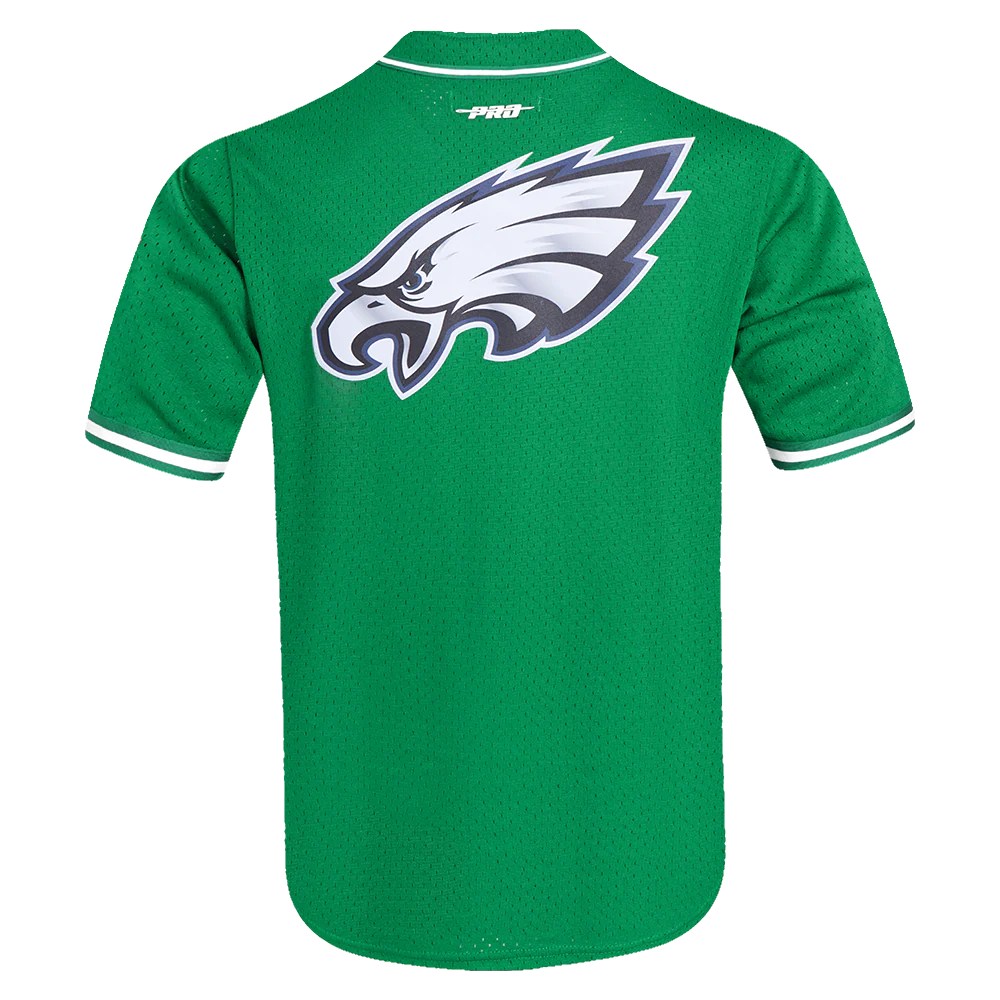 NFL PHILADELPHIA EAGLES CLASSIC MEN'S MESH BUTTON DOWN JERSEY (KELLY GREEN) - Image 3