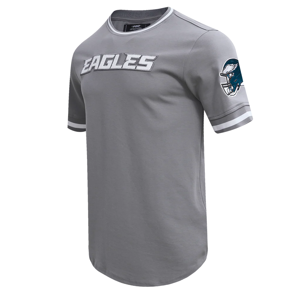 NFL PHILADELPHIA EAGLES CLASSIC CHENILLE MEN'S DOUBLE KNIT TEE (GRAY) - Image 2