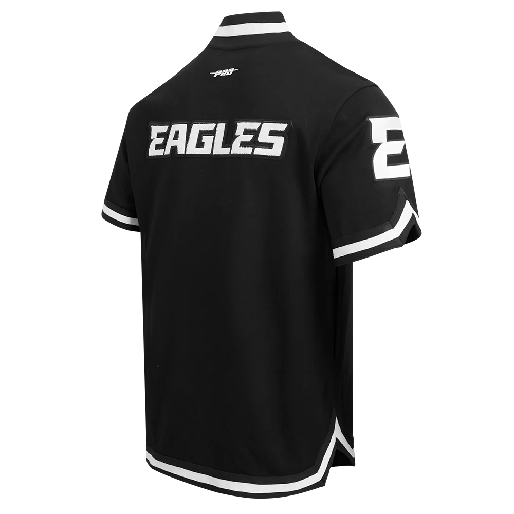 NFL PHILADELPHIA EAGLES CLASSIC MEN'S WARM UP JACKET (BLACK) - Image 4