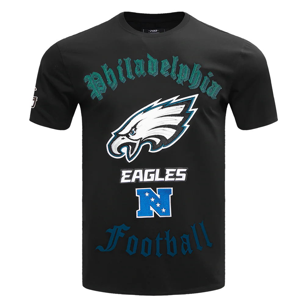 NFL PHILADELPHIA EAGLES OLD ENGLISH MEN'S TEE (BLACK)