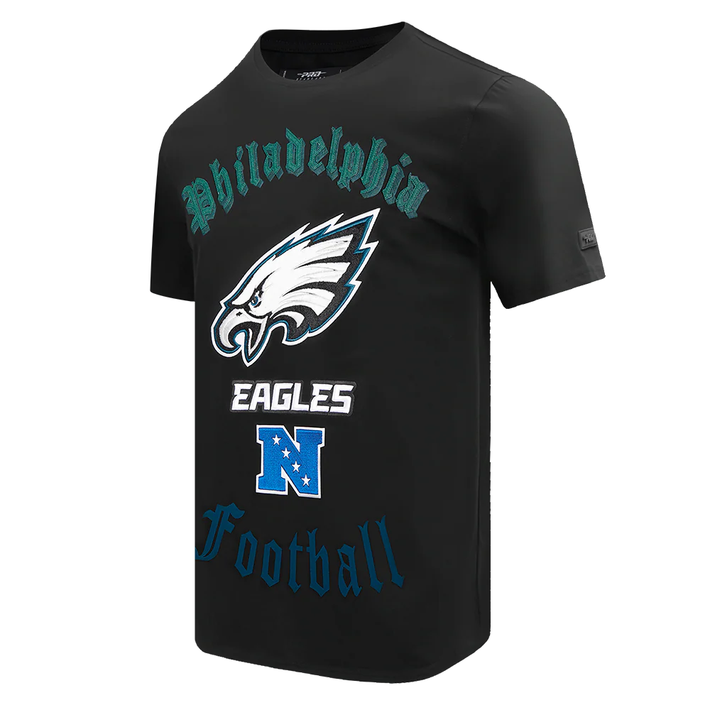 NFL PHILADELPHIA EAGLES OLD ENGLISH MEN'S TEE (BLACK) - Image 2